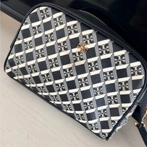 Tory Burch Black and White Geometric Bag